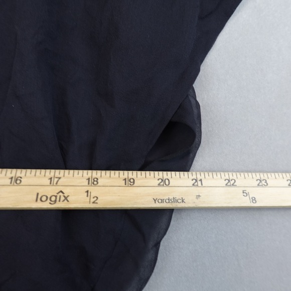 Alice + Olivia Blouse Top Womens XL Silk Black Cinch Waist Dolman Sleeves - Picture 4 of 7